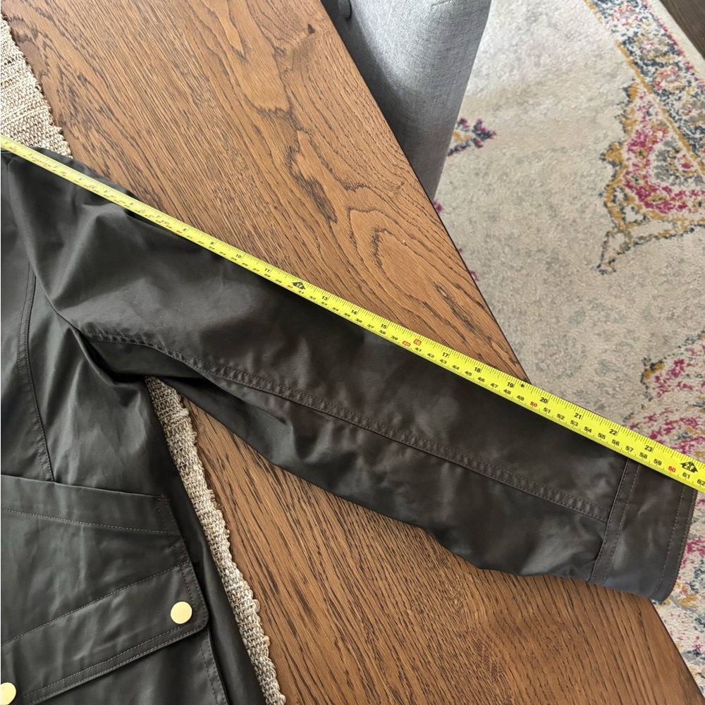 J Crew Barn Jacket with Liberty Floral Print Olive Green Small Like New - Picture 12 of 14